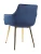 DC835 Стул мягкий с подлокотниками, СИНИЙ#G62-49 велюр, каркас металл золото
