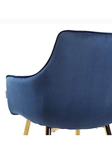 DC835 Стул мягкий с подлокотниками, СИНИЙ#G62-49 велюр, каркас металл золото