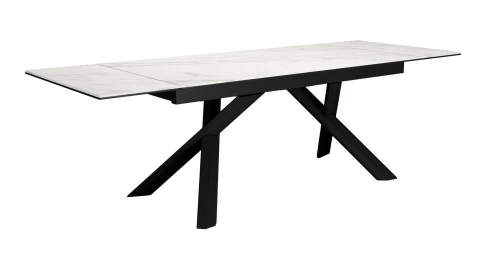 Стол DikLine KX160 мрамор белый /опоры черные