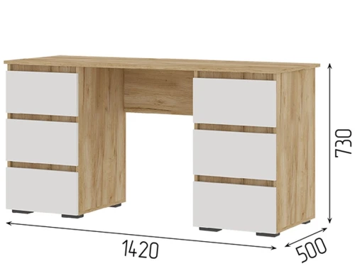 Стол «Хелен» ПС-02, белый/дуб крафт золотой