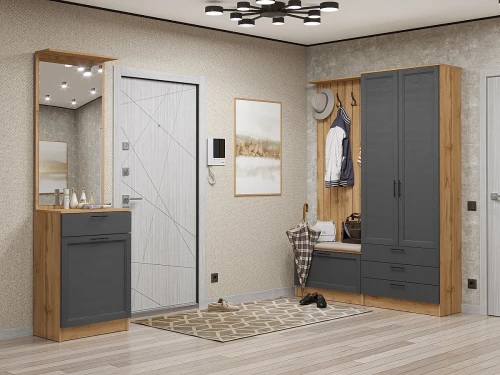 Готовая прихожая Стиль-04 Stormy Silkwood Дуб Вотан