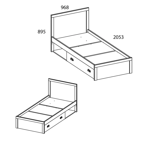 Кровать 90/D1,DIESEL , цвет дуб мадура/веллингтон