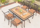 Обеденная мебель из литого алюминия стол Барбекю-1 (151,5х94х73см) + 4 кресел ОПУС «OPUS»