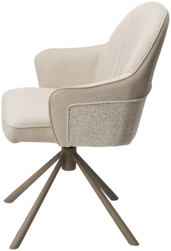 Стул RIKARD 360 град. кремовый RIELY-111 /PRESENT-120, шенилл - велюр / латте каркас, ®DISAUR