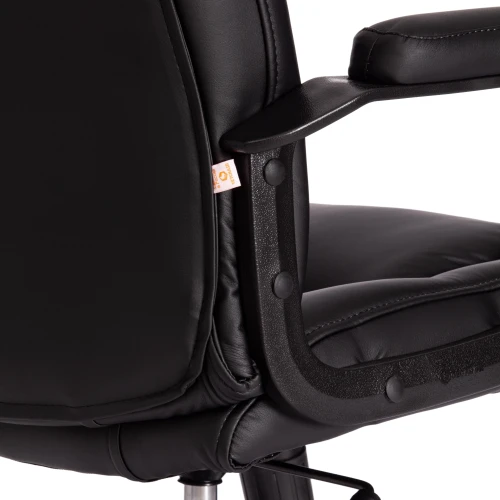 Кресло BERGAMO хром (22) кож/зам, черный, 36-6