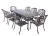 Обеденная группа из литого алюминия стол ВУЛКАН-2 (175*90) + 8 кресел ФЕНИКС