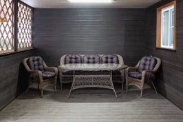 Обеденный комплект садовой мебели МЭДИСОН «MADISON» овальный стол + 3-х местный диван + 2 кресла с подушками на сиденье и спинку