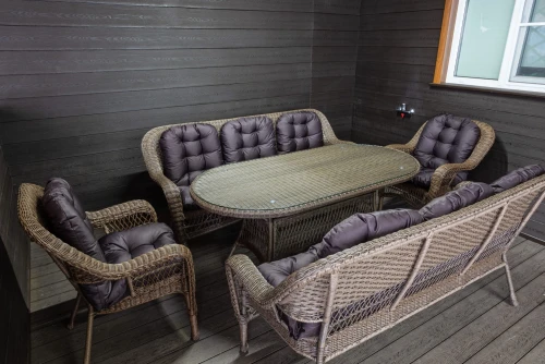 Обеденный комплект садовой мебели МЭДИСОН «MADISON» овальный стол + 3-х местный диван + 2 кресла с подушками на сиденье и спинку