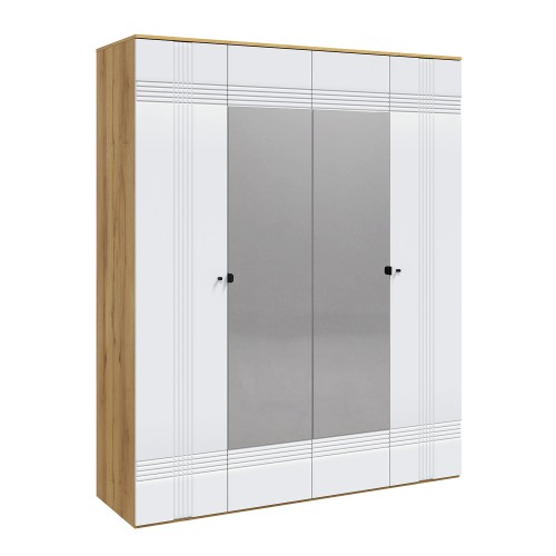 Шкаф распашной четырехдверный Вега Саксония белый