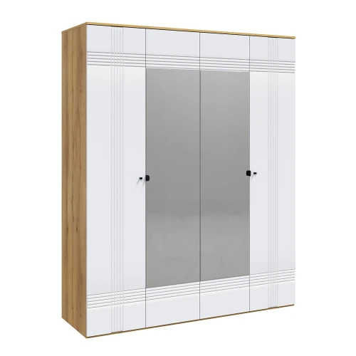 Шкаф распашной четырехдверный Вега Саксония белый