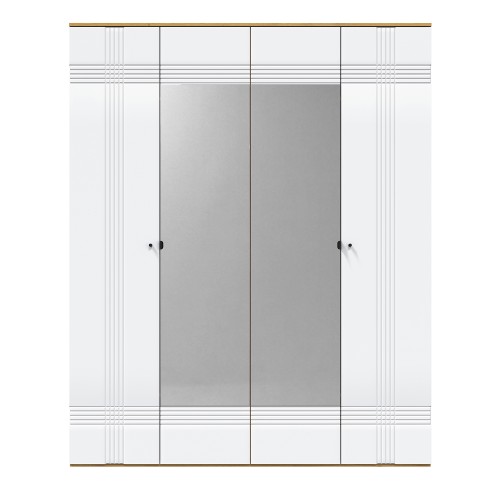 Шкаф распашной четырехдверный Вега Саксония белый