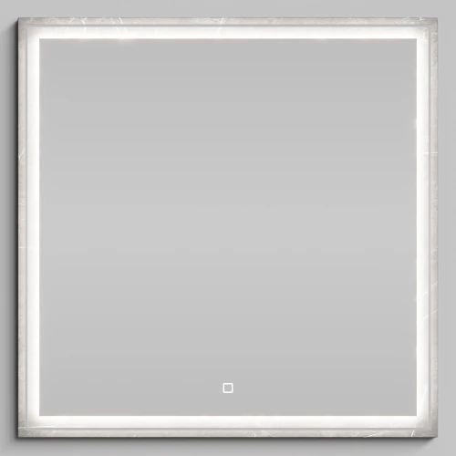 Зеркало Лайт 80, Мрамор Серый софт тач ПВХ 4044-1