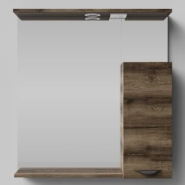 Зеркало Марко 75, ручки Черные, Дуб крымский коричневый ПВХ 131005-9005, правый