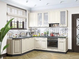 Готовый кухонный гарнитур Ницца-03 Дуб крем