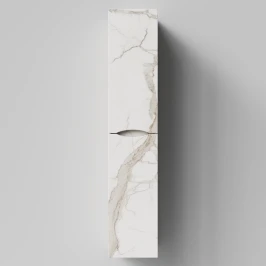 Пенал Лайт 30 подвесной, Мрамор Белый натур милк ПВХ 2537, левый