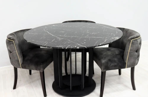Стол обеденный Сохо F-1455, 120х120х75 см, черный мрамор