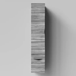 Пенал Марко 30 подвесной, дверь и ящик, ручки Черные, Лиственница структурная контрастно-серая ПВХ 64202, левый