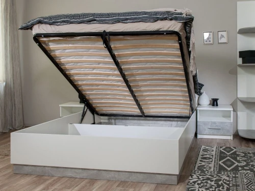 Кровать «Аврора» 160*200 (подъемник), Белый/ателье светлый