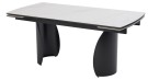 Стол ОЛЬХОН 180 БЕЛЫЙ МРАМОР МАТОВЫЙ , керамика / Черный каркас, М-City