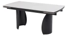 Стол ОЛЬХОН 180 БЕЛЫЙ МРАМОР МАТОВЫЙ , керамика / Черный каркас, М-City