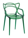 DC459 Стул пластиковый литой, прозрачный ЗЕЛЕНЫЙ