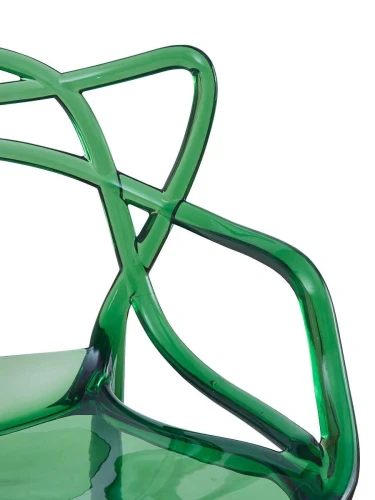 DC459 Стул пластиковый литой, прозрачный ЗЕЛЕНЫЙ