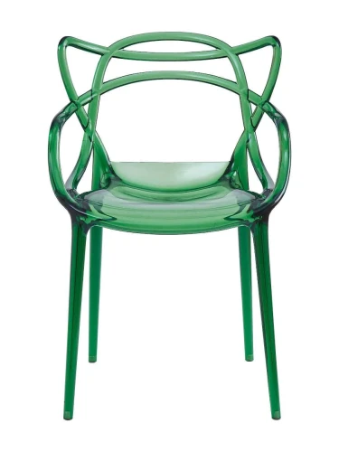 DC459 Стул пластиковый литой, прозрачный ЗЕЛЕНЫЙ