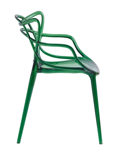DC459 Стул пластиковый литой, прозрачный ЗЕЛЕНЫЙ