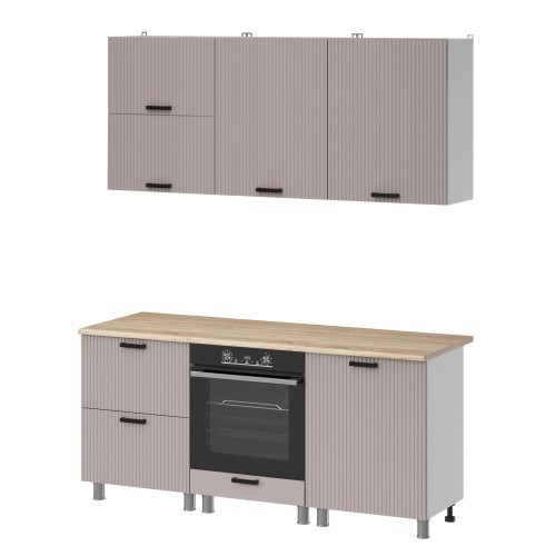 Готовая кухня МК Аленушка 1,8м Лотос Кашемир,скоба антрацит,сонома