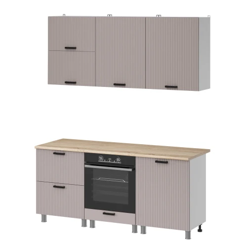 Готовая кухня МК Аленушка 1,8м Лотос Кашемир,скоба антрацит,сонома