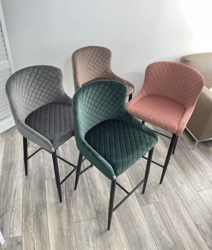 Полубарный стул ARTEMIS BLUVEL-52 PINK (H=65cm), велюр М-City