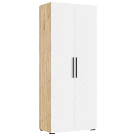 Шкаф двухстворчатый Флэш (900), Браш Вайт, Дуб крафт