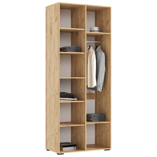 Шкаф двухстворчатый Флэш (900), Браш Вайт, Дуб крафт