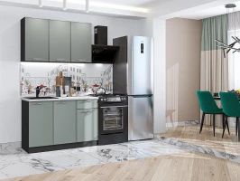 Кухонный гарнитур Квадро-03 Аквамарин Graphite