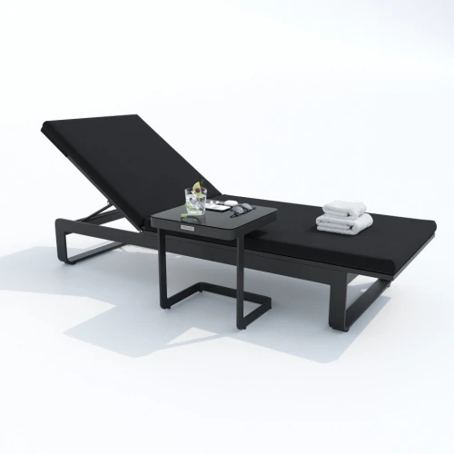 Шезлонг LETTO черный - каркас карбон