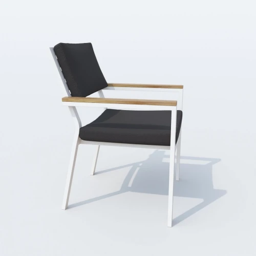 Обеденная группа TELLA  BONTA  каркас белый / стол тик 180 / ткань антрацит