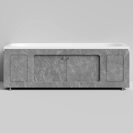 Экран-купе Лидер 1700, 2 раздвижные двери, Мрамор Серый софт тач ПВХ 4044-1