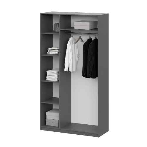 Шкаф распашной (5 полок + штанга) ШК 5 (1200), Графит