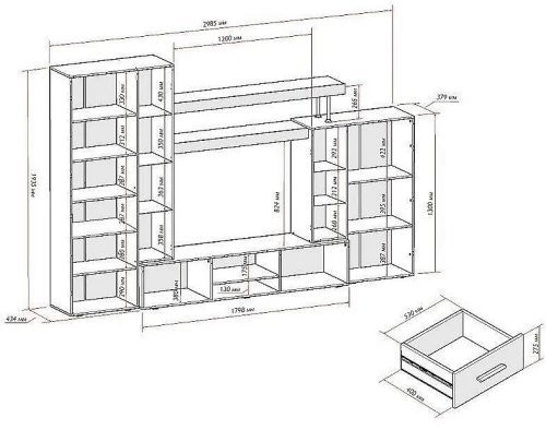Гостиная Модерн-01 Дуб белый