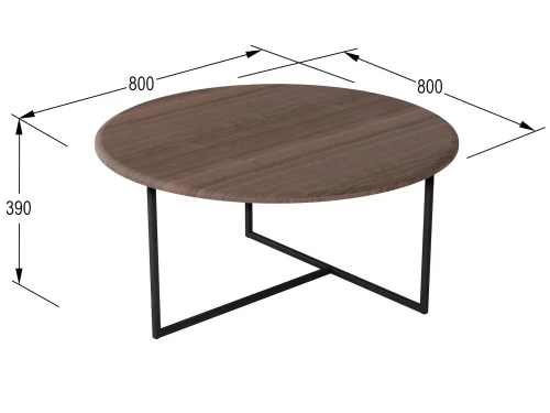 Стол журнальный Маджоре акация/чёрный