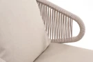 "Милан" кресло плетеное из роупа, каркас алюминий белый муар, роуп бежевый круглый, ткань бежевая 035 "Милан" кресло плетеное из роупа, каркас алюминий белый муар, роуп бежевый круглый, ткань бежевая 035