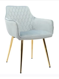 DC835 Стул мягкий с подлокотниками, ПЫЛЬНО-ГОЛУБОЙ#G62-81 велюр, каркас металл золото DC835 Стул мягкий с подлокотниками, ПЫЛЬНО-ГОЛУБОЙ#G62-81 велюр, каркас металл золото