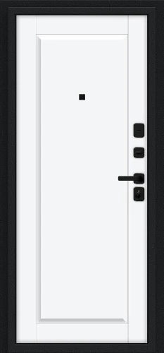 Входная дверь BRAVO Сьют МФ/SBlack Букле черное/White Silk
