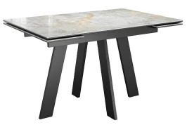 Стол DikLine SKM120 Керамика Titanium Silver River Polished/подстолье черное/опоры черные