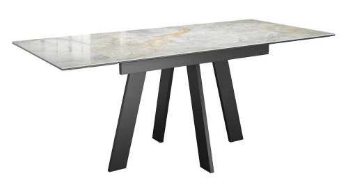 Стол DikLine SKM120 Керамика Titanium Silver River Polished/подстолье черное/опоры черные