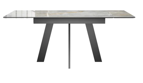 Стол DikLine SKM120 Керамика Titanium Silver River Polished/подстолье черное/опоры черные