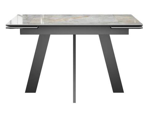 Стол DikLine SKM120 Керамика Titanium Silver River Polished/подстолье черное/опоры черные