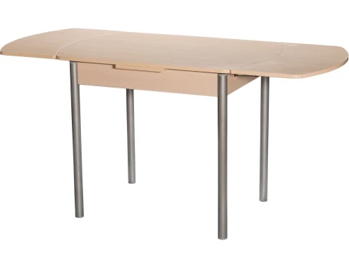 Стол М2 ДП1-02-04 1000(1600)*670, ЛДСП:Дуб светлый, Н/стола прямые Металлик