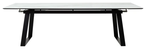 Стол Франк 200 БЕЛЫЙ МРАМОР, стекло / ЧЕРНЫЙ М-City