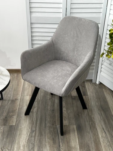 Стул JET 360 град. поворот. B22 Серый, велюр / черный каркас, М-City